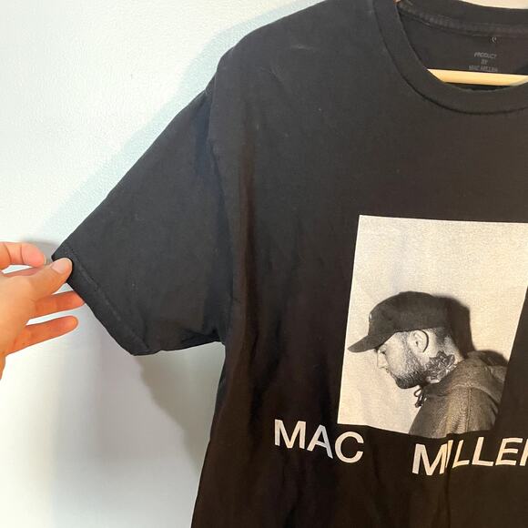 Mac Miller Portrait Tee Shirt Black Men's Medium Urban Outfitters EUC - Picture 7 of 10